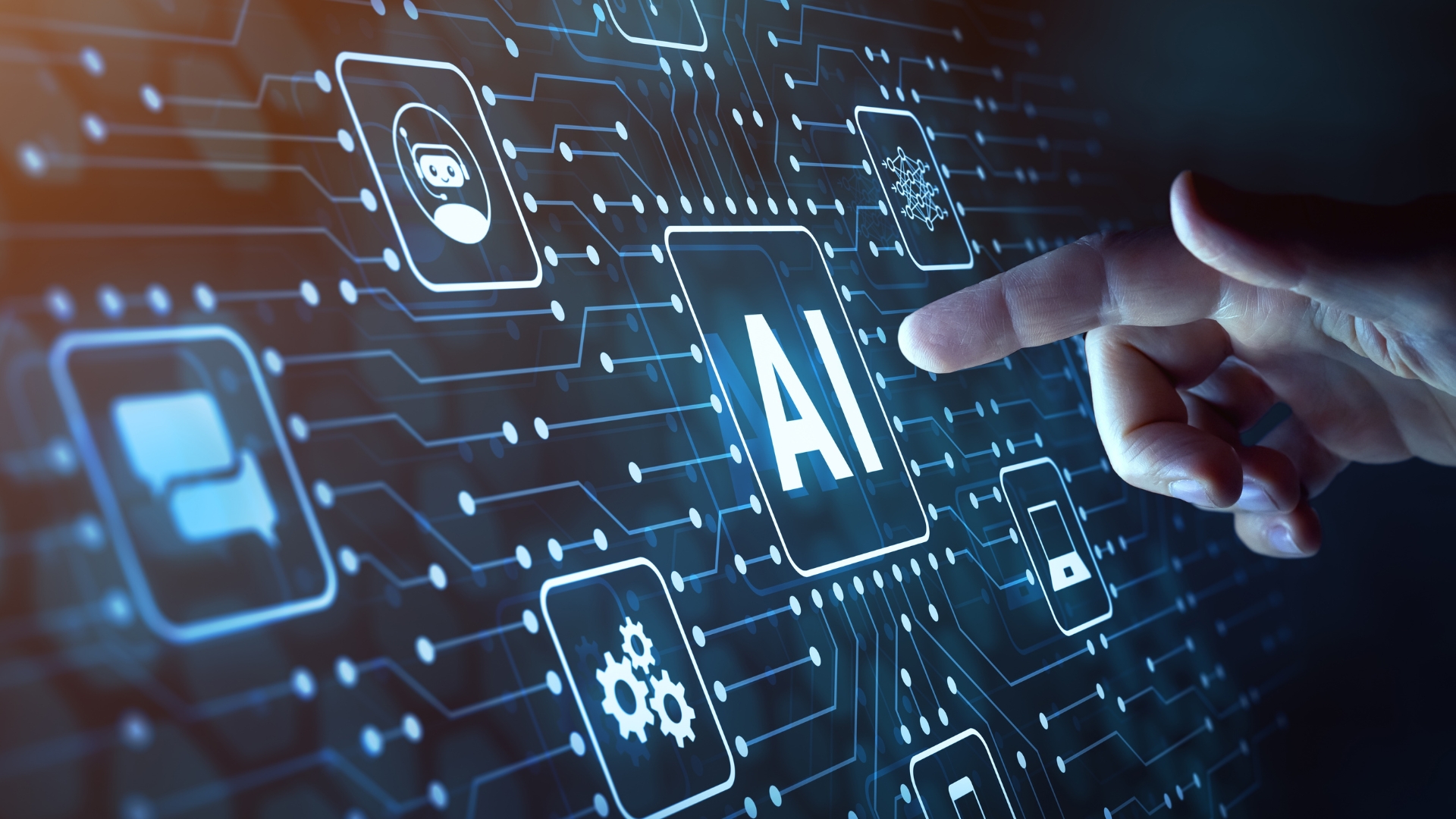 How can Artificial Intelligence (AI) Enhance your Business in 2024 pointing at AI button featured image