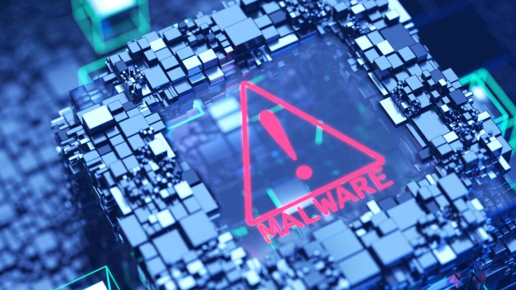 malware graphic with large red exclamation point error