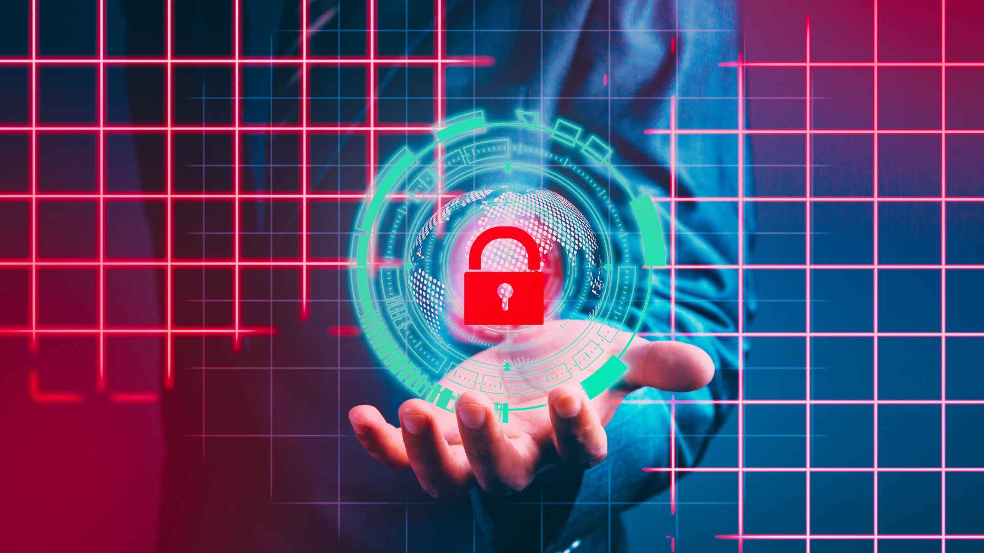 person holding a graphic of a padlock symbolising 2025 cybersecurity threats