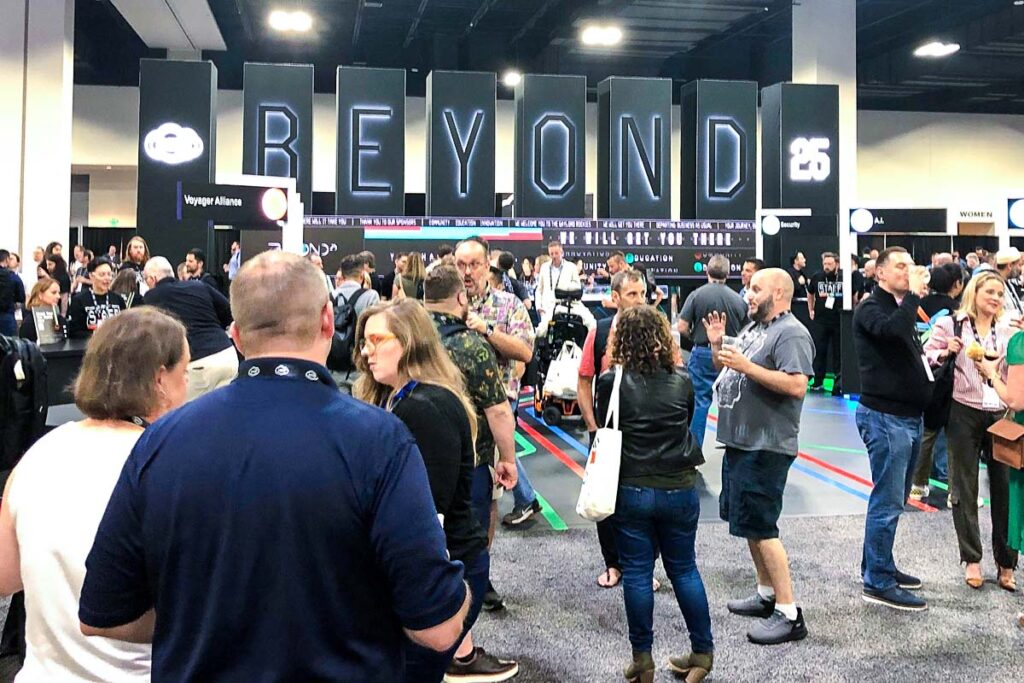 pax8 beyond event hall with signage