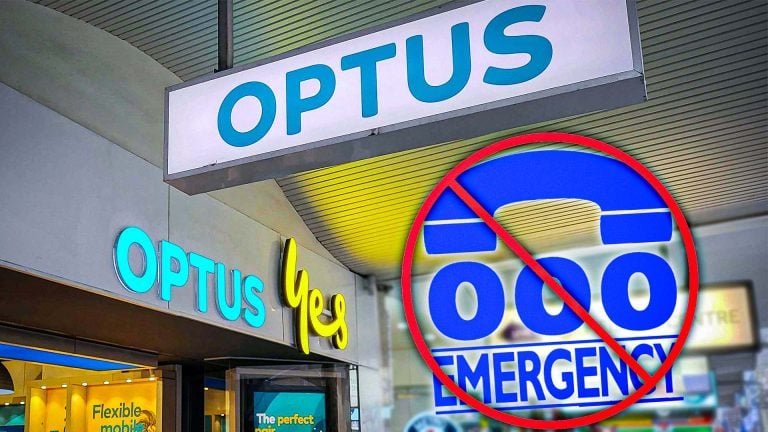 optus 000 outage with emergency number crossed out