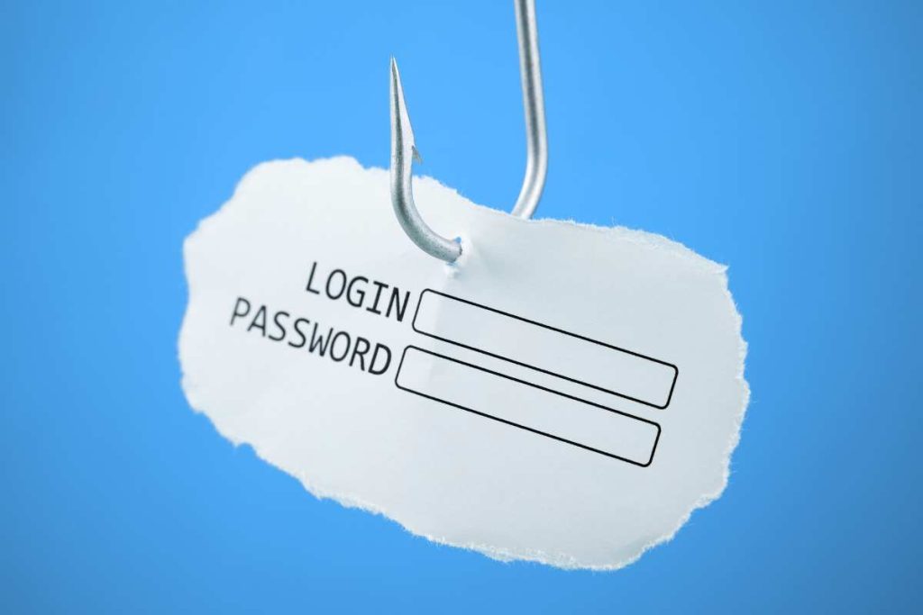phishing hook with login and password